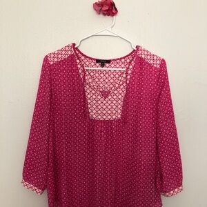 NWT NYDJ Pink Peasant Blouse Top